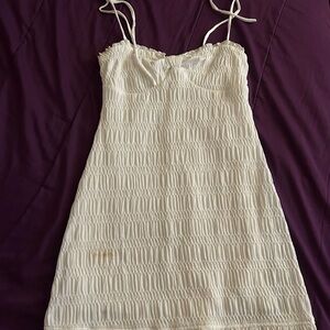 Cream Spaghetti Strap Dress